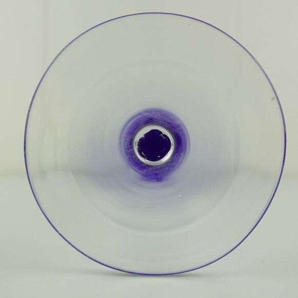 Murano Art Glass Hand Blown Wine Glass Cobalt Blue - Picture 6 of 8